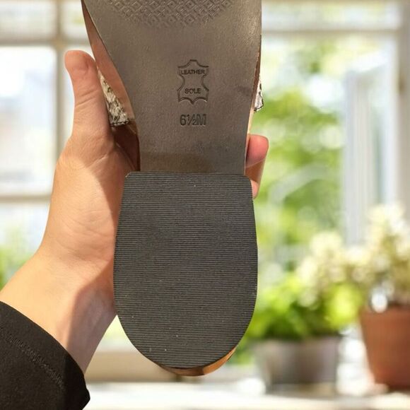 TORY BURCH $425 Camilla Wedge Sandals Women’s 6.5 Snake Print Platform Wood Heel - Picture 13 of 16